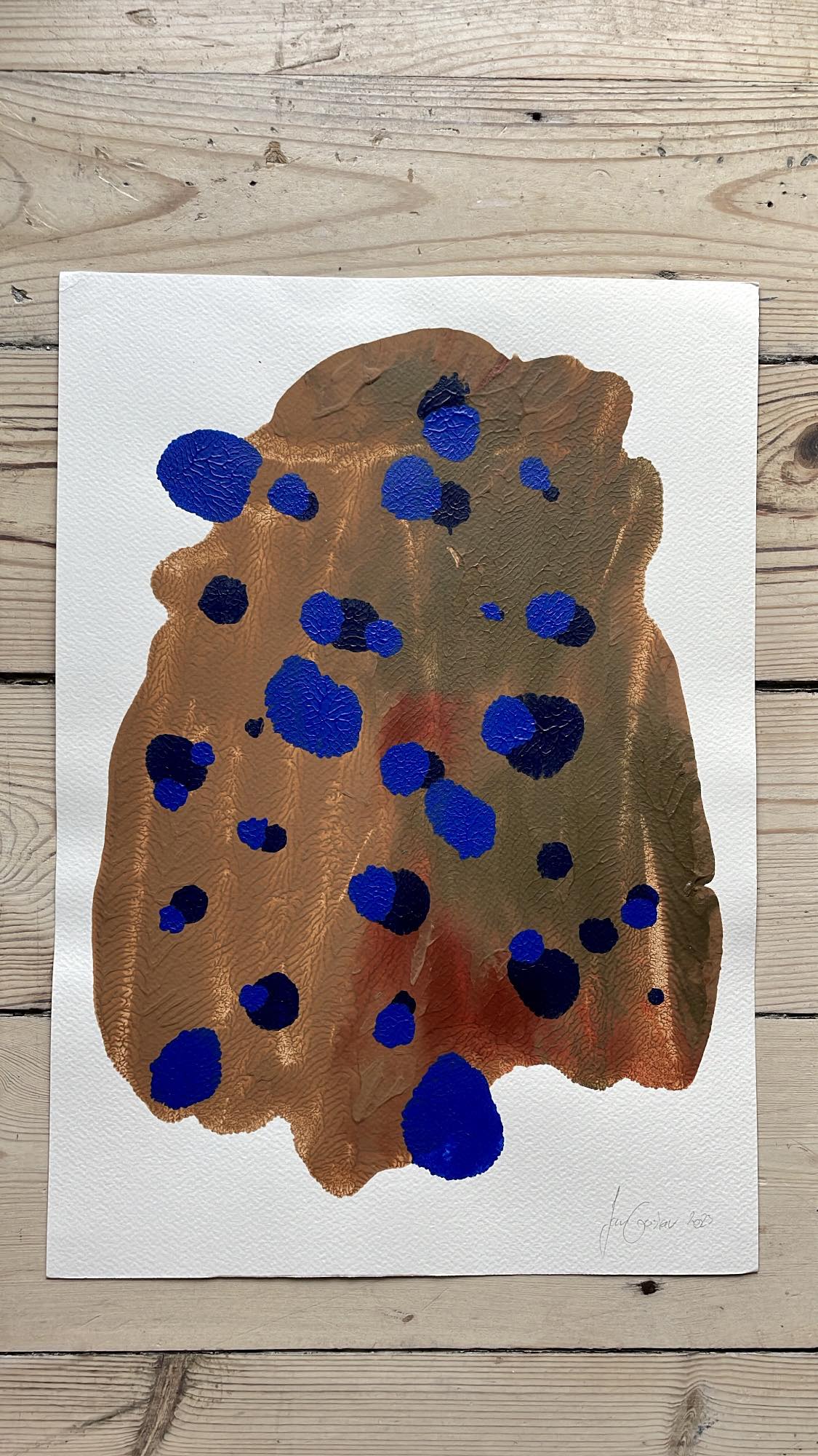 A3 / Brown with blue dots 2